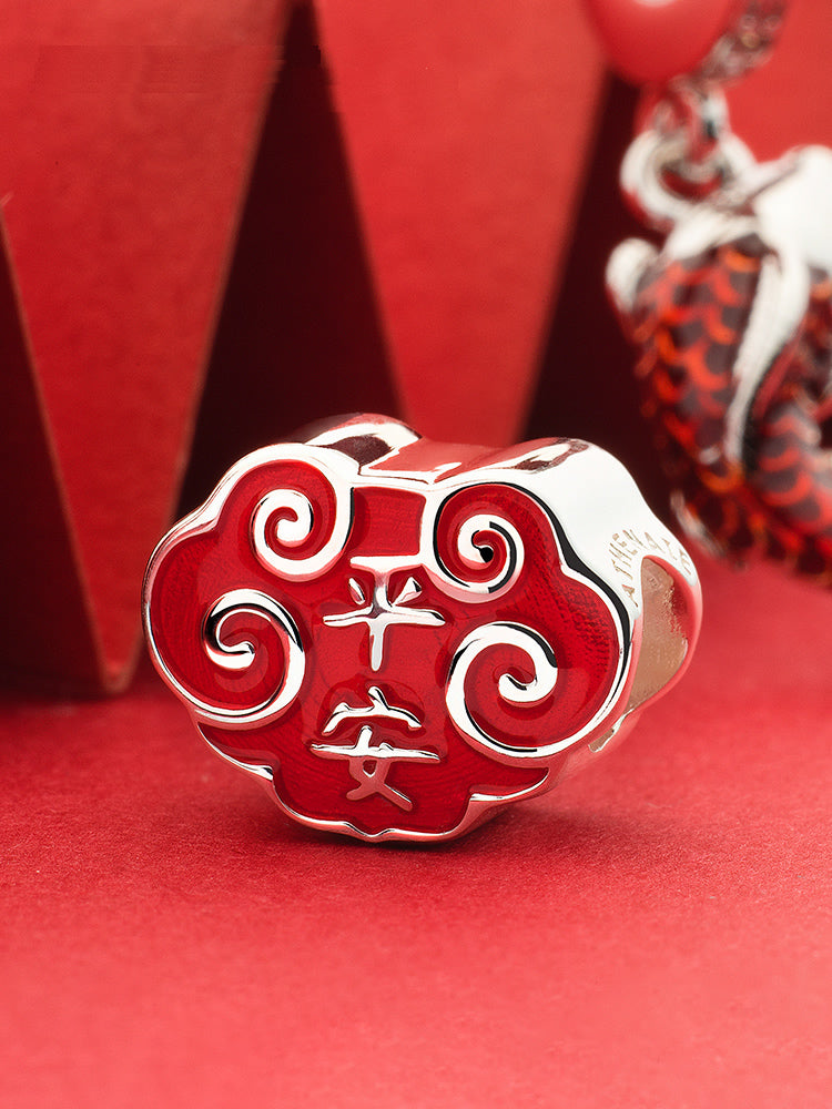 Guardian peace enamel charm bead styled on European charm bracelet