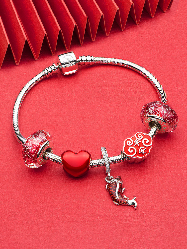 Guardian peace enamel charm bead compatible with European bracelets