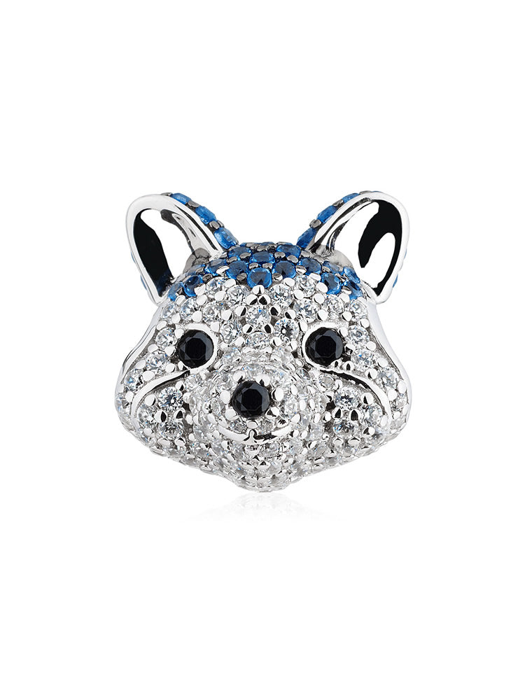 Happy Husky dog charm bead front view