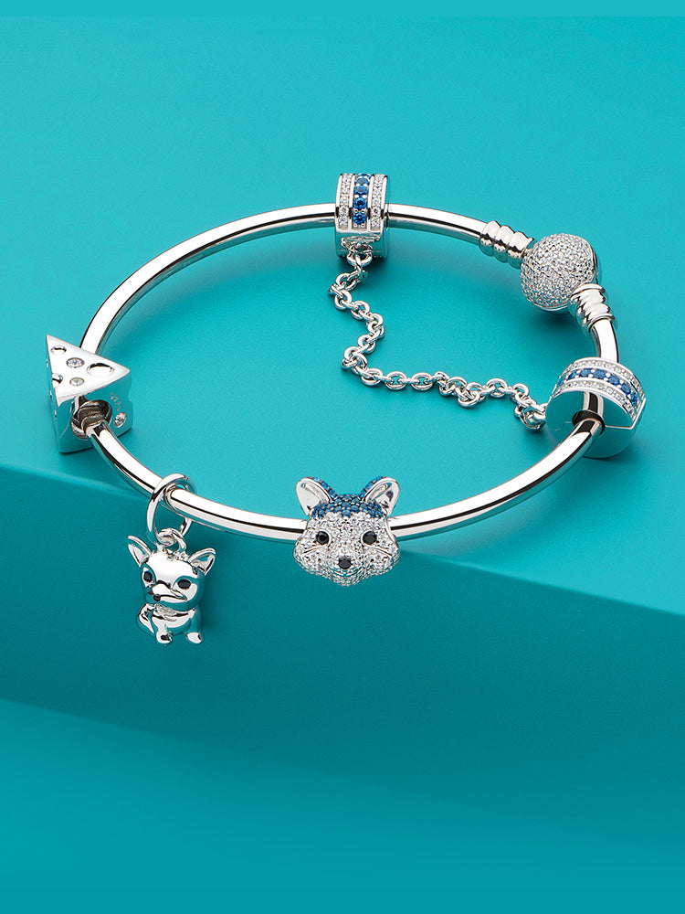 Husky dog charm bead styled on bracelet