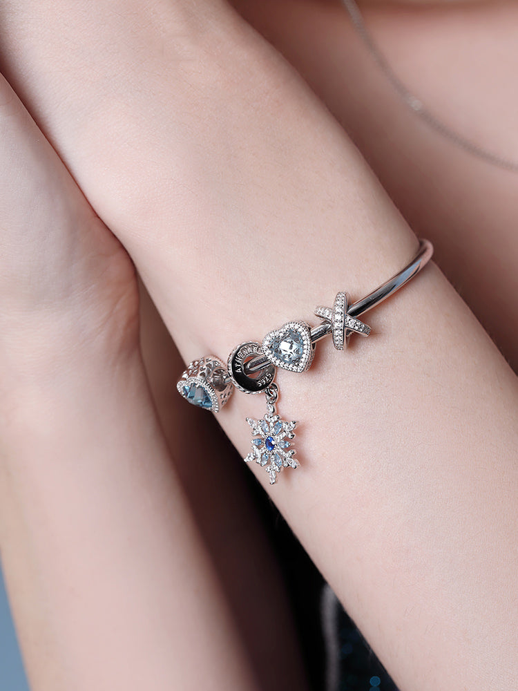 Infinity charm bead bracelet worn by model by ATHENAIE