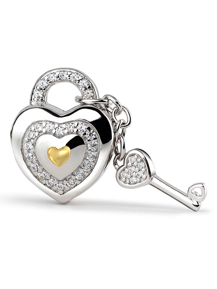 Key CZ pendant charm in 925 sterling silver by ATHENAIE