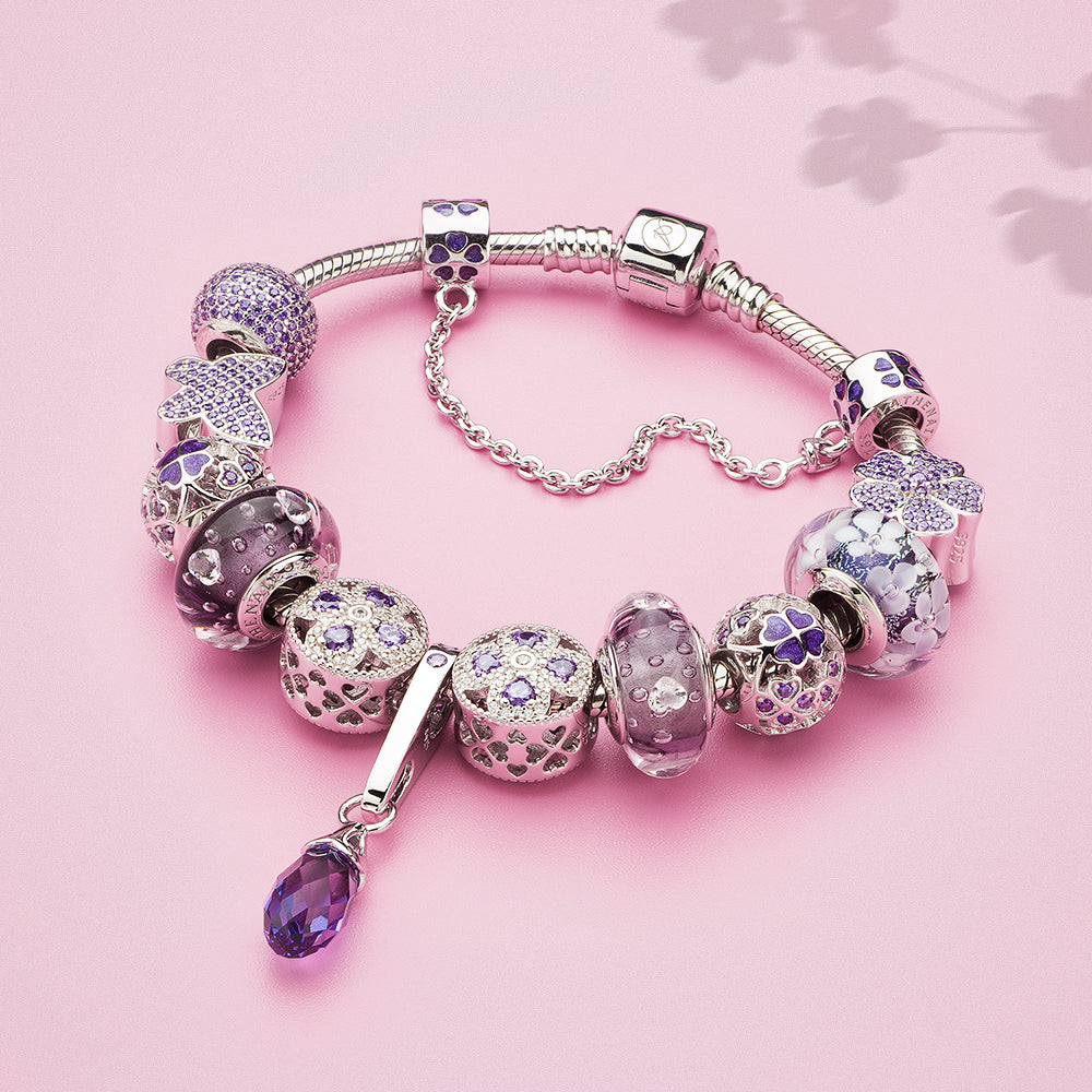 Lavender Whisper charm paired with ATHENAIE bracelet set