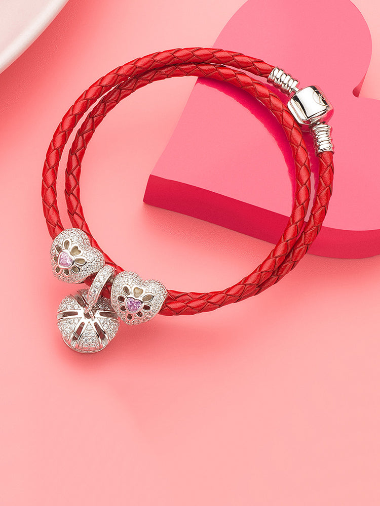 Love in Bloom silver charm bracelet styling detail by ATHENAIE