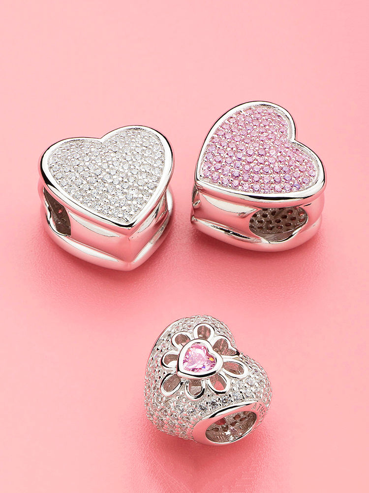 Love in Bloom sterling silver charm bead bracelet styling by ATHENAIE