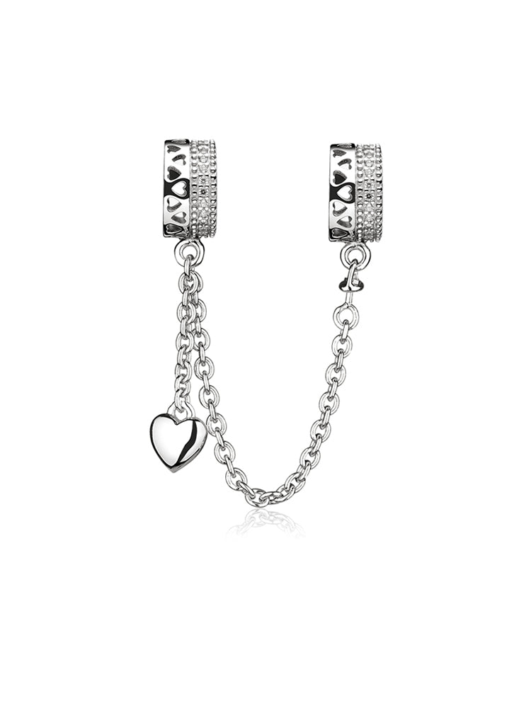Loving Chain safety chain charm in 925 sterling silver for charm bracelets by ATHENAIE