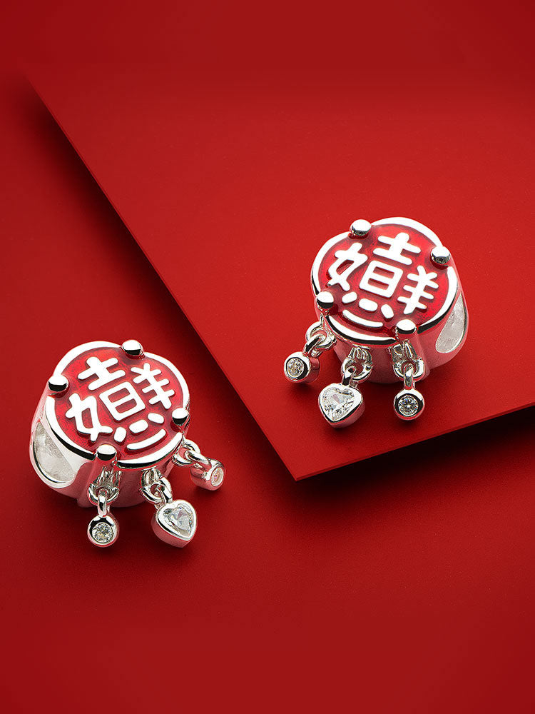 Lucky charm bead detail with silver and CZ accents