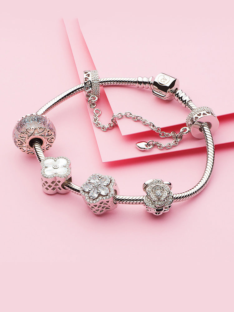 Lucky clover bracelet styling with Pearl Clover charm bead