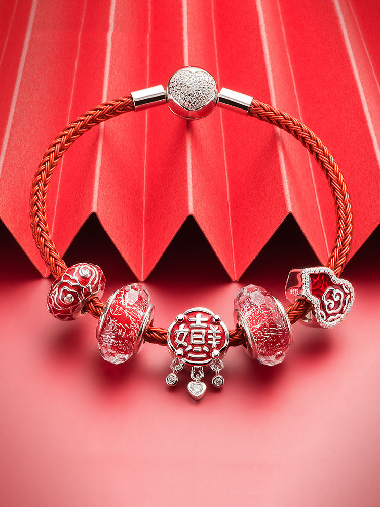 Lucky gourd enamel charm bead compatible with European charm bracelets