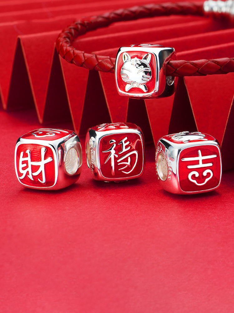Close up lucky tiger enamel charm bead colorful enamel design