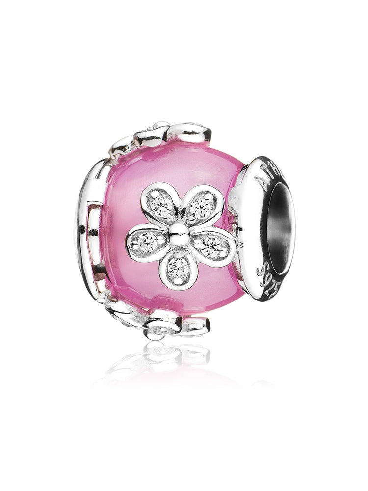 Magnolia flower charm bead front view by ATHENAIE