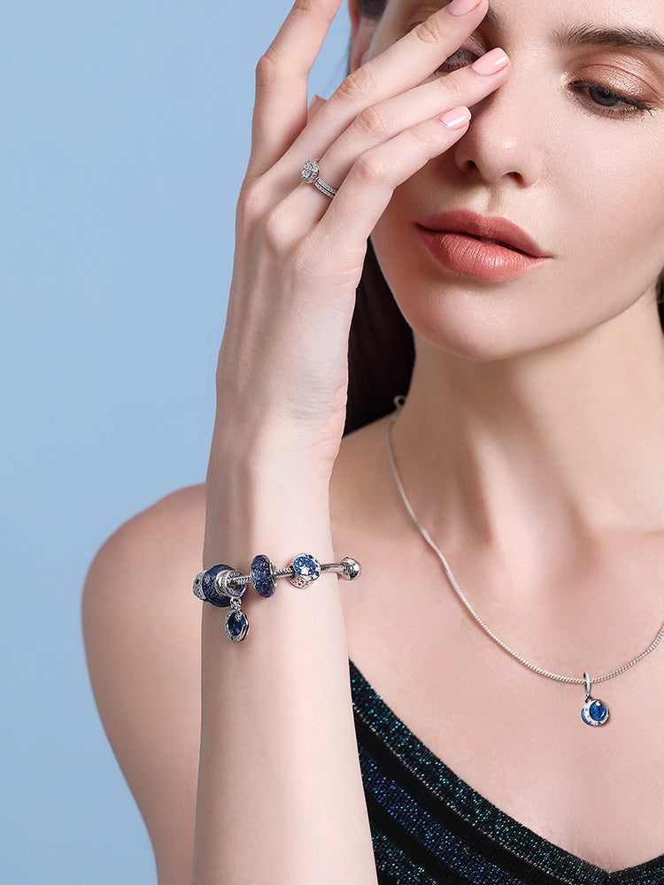 Midnight moon charm jewelry styling