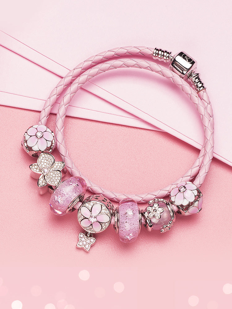 Murano glass charm bead styled on charm bracelet by ATHENAIE