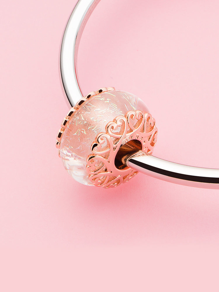 Murano glass charm bead styled on charm bracelet by ATHENAIE