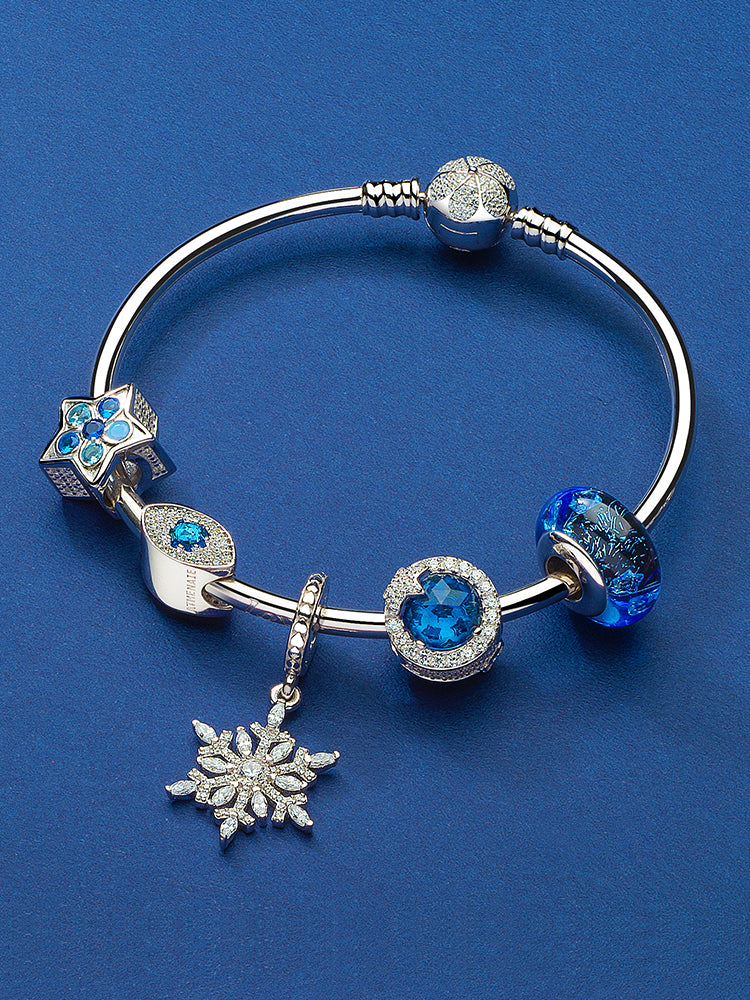 Midnight star murano glass charm styled on bracelet