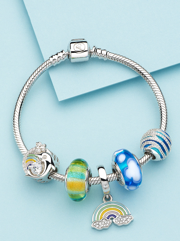 Nautical wave charm bracelet styling
