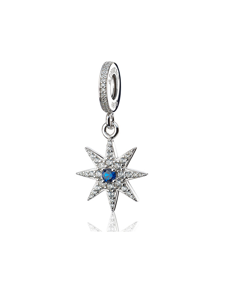 Northern star pendant charm in 925 sterling silver by ATHENAIE