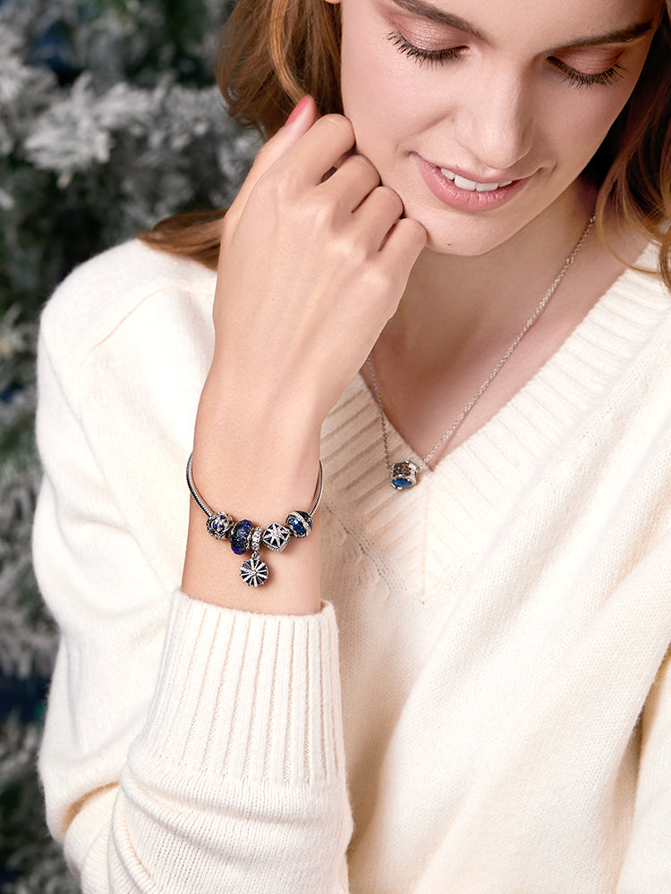 Symbolic tree charm bead with nano CZ detail