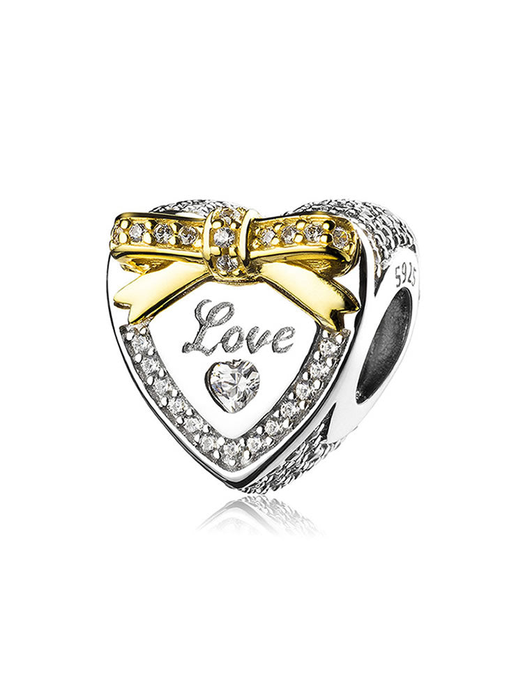 Crown Heart 925 sterling silver charm by ATHENAIE