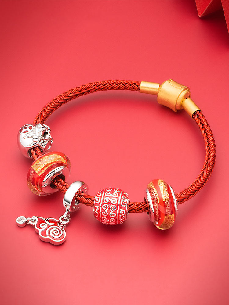 Peaceful luck enamel charm bead bracelet styling inspiration