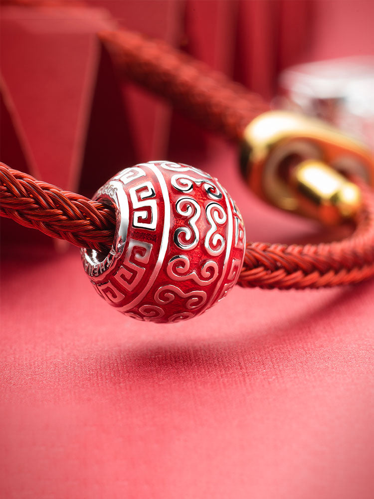 Close up peaceful luck enamel charm bead colorful enamel design