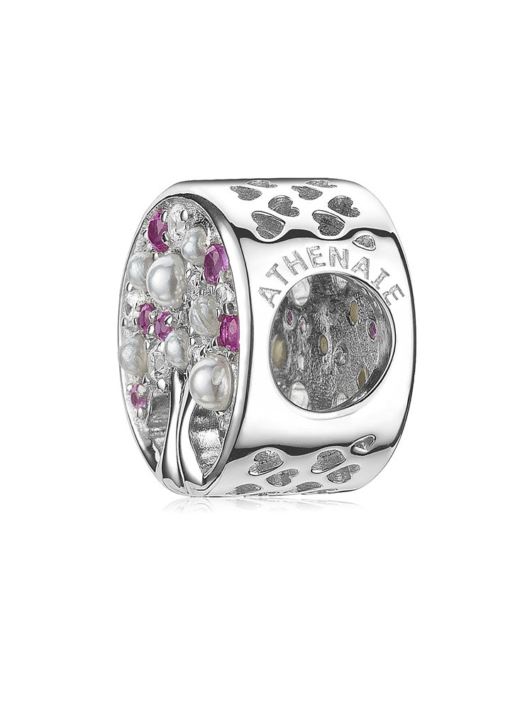 Pearl family tree charm bead side view by ATHENAIE