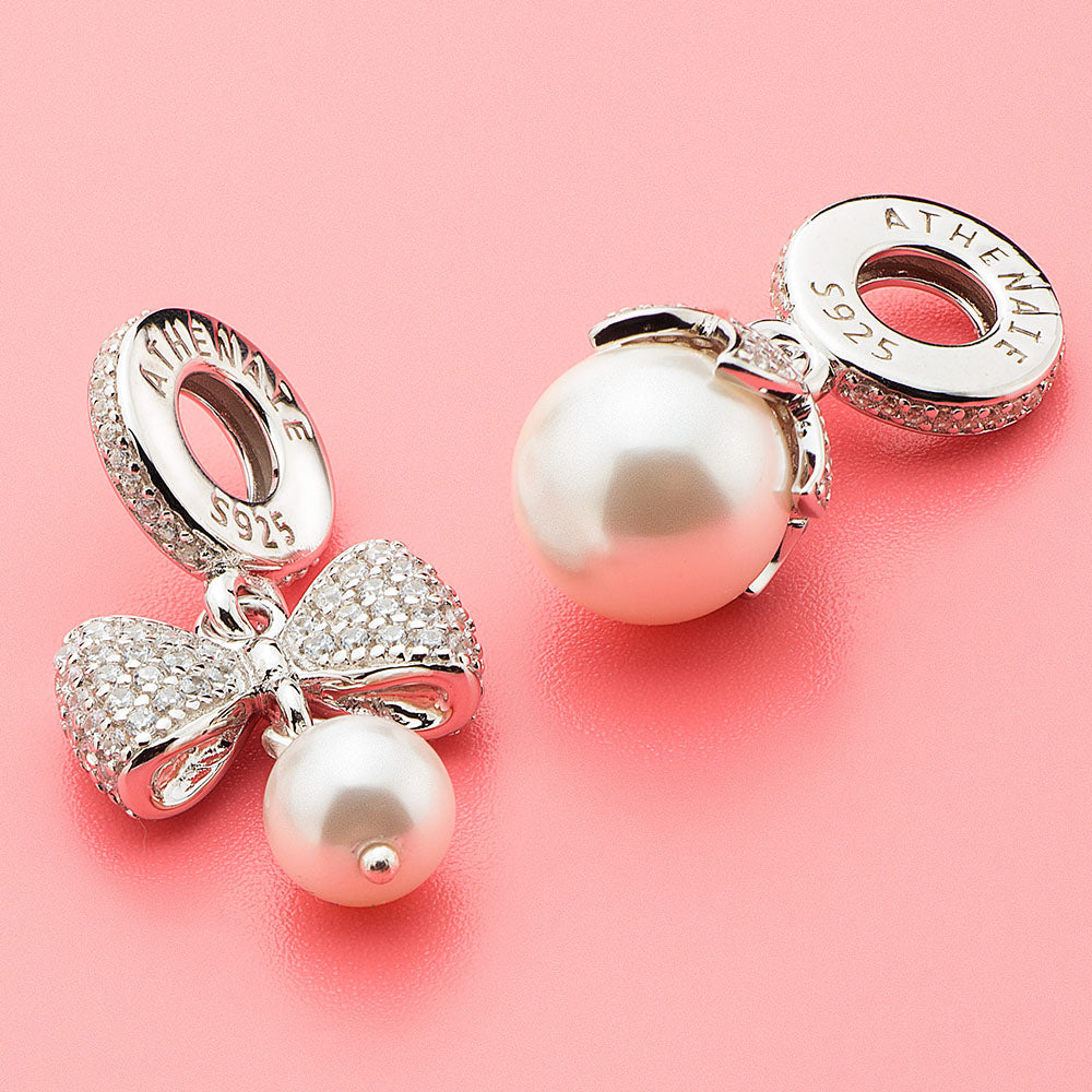 Petal Pearl charm pendant styled in daily wear bracelet, symbol of grace and heartfelt elegance