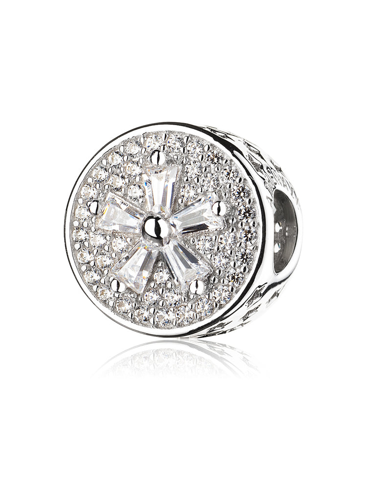 Radiant Bloom flower charm bead front view