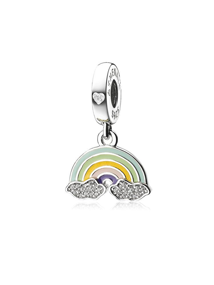 Rainbow Dreams charm 925 sterling silver dangle pendant