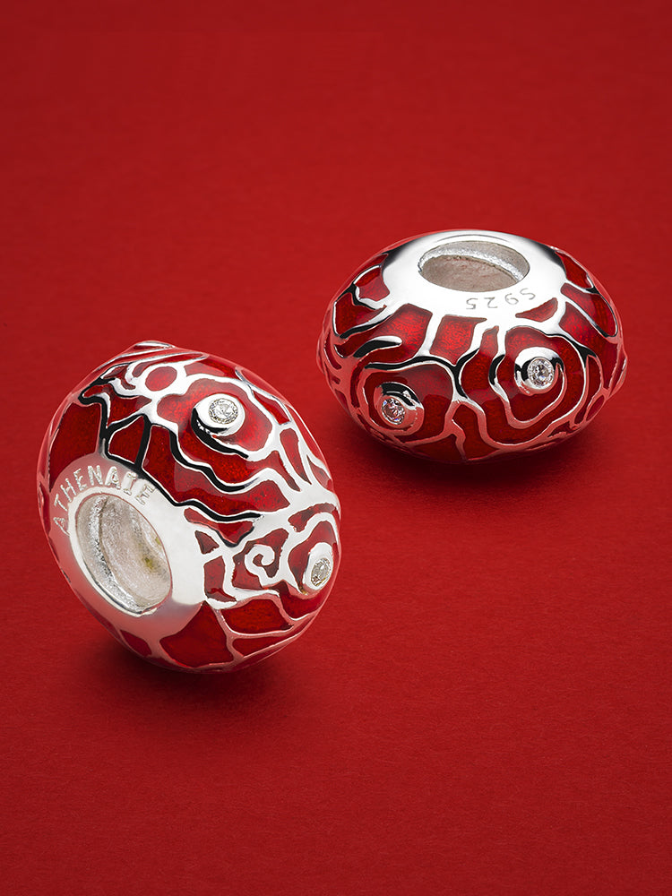 Red harmony charm bead detail symbolic harmony design