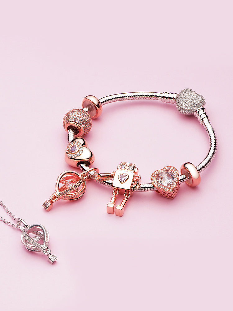 Romantic love charm bead bracelet jewelry styling
