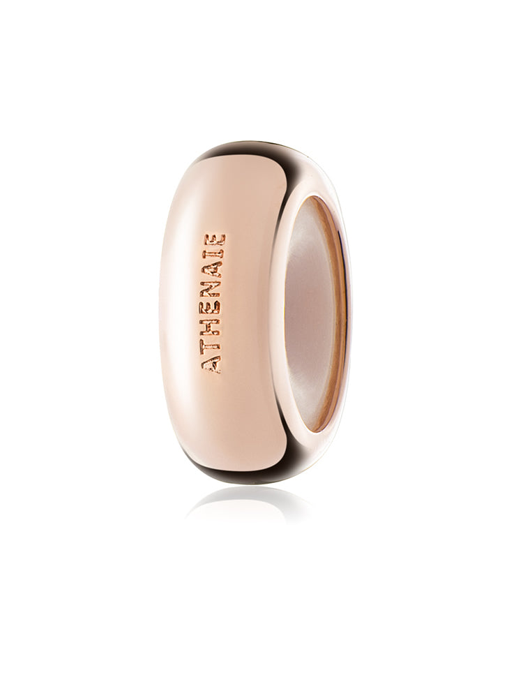 Rose gold stopper charm bead front view bracelet spacer by ATHENAIE