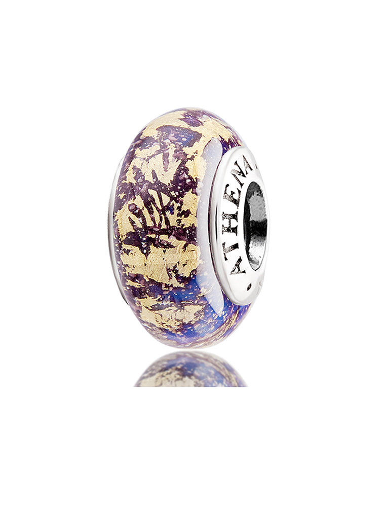 Royal ember murano glass charm with 925 sterling silver core by ATHENAIE