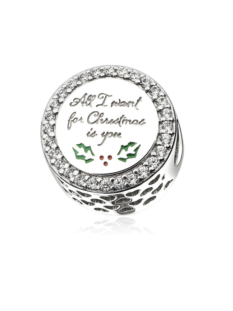 Santa Claus enamel charm, back view