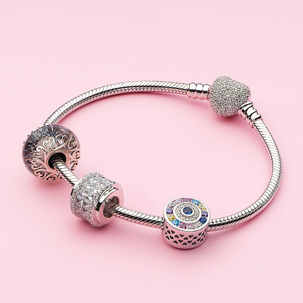 Silver Aurora charm bead 925 silver styled with European bracelet