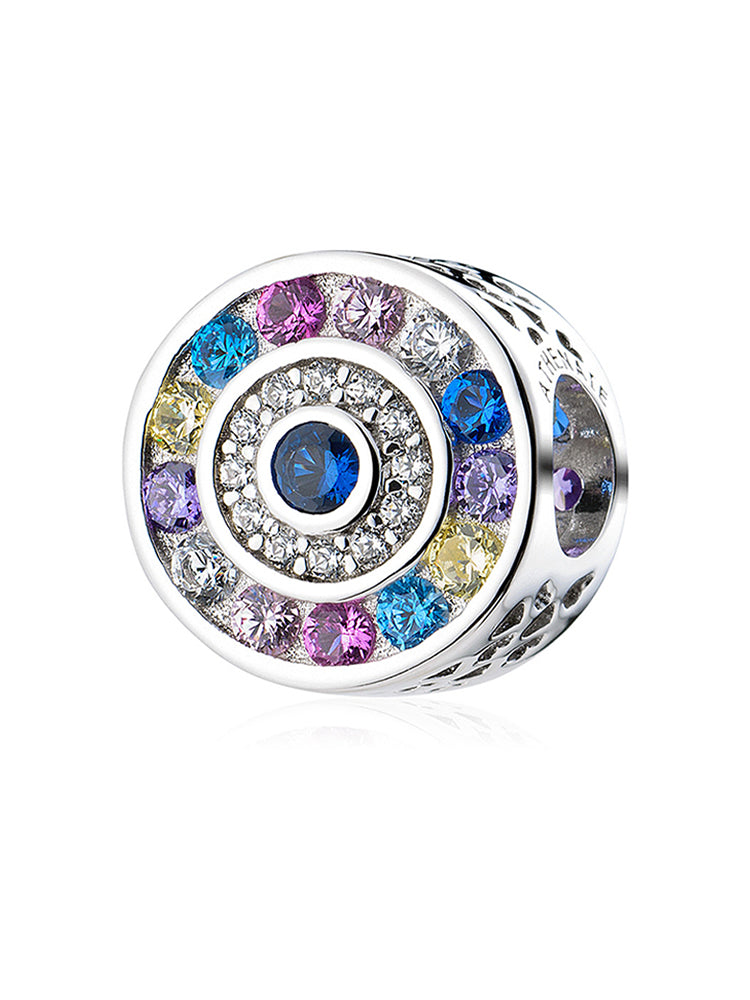 Silver aurora charm bead front view by ATHENAIE