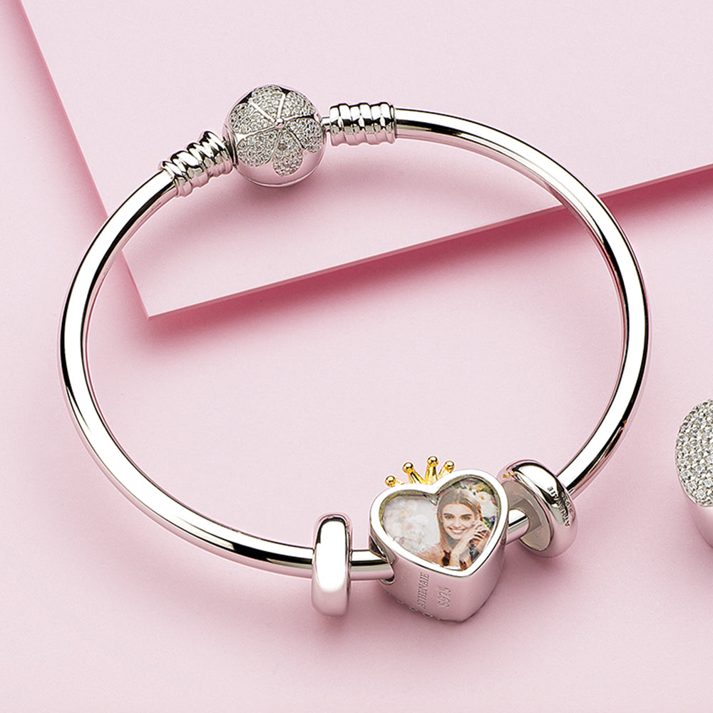 Silver Stopper 925 sterling silver charm bead bracelet combination