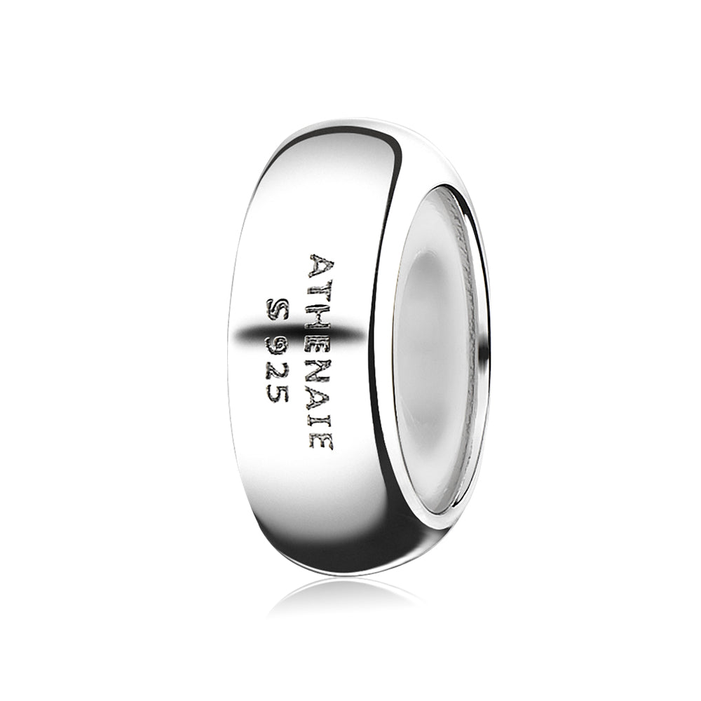 Silver Stopper charm bead 925 sterling silver front view