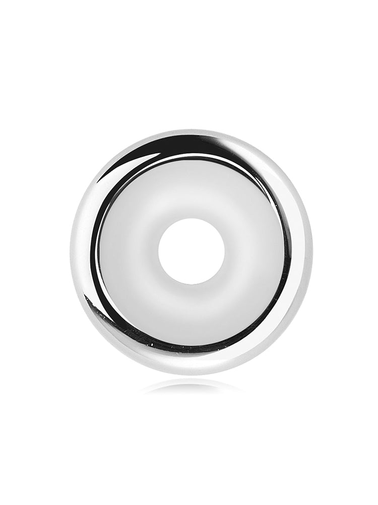 Silver stopper charm bead side view in 925 sterling silver by ATHENAIE