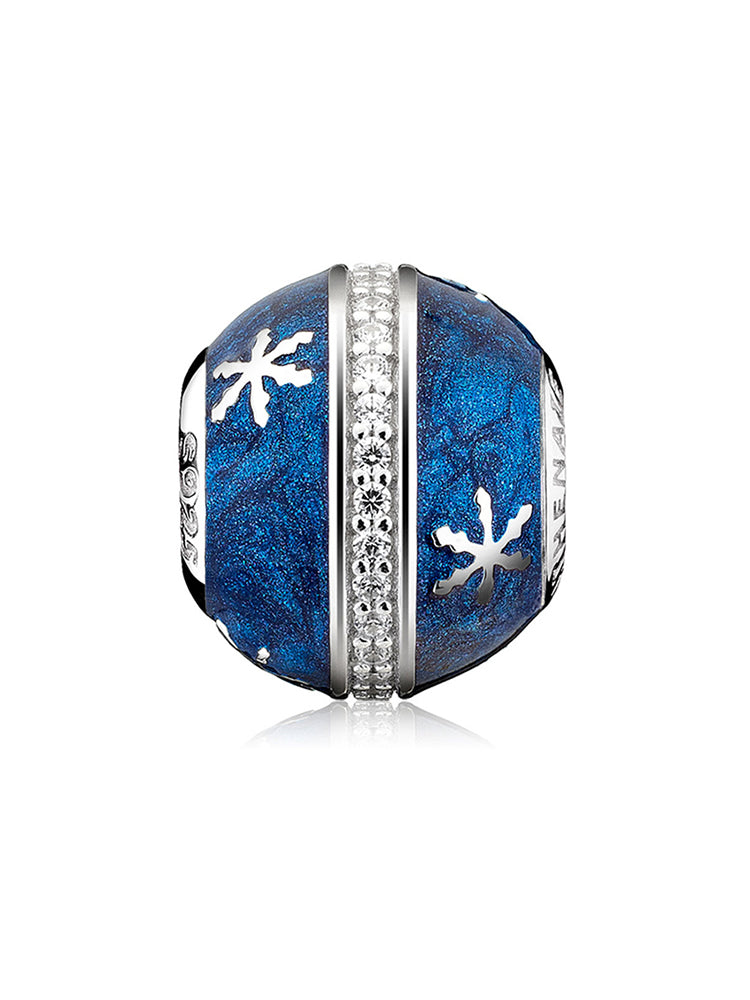 Snowy night charm 925 sterling silver bead by ATHENAIE