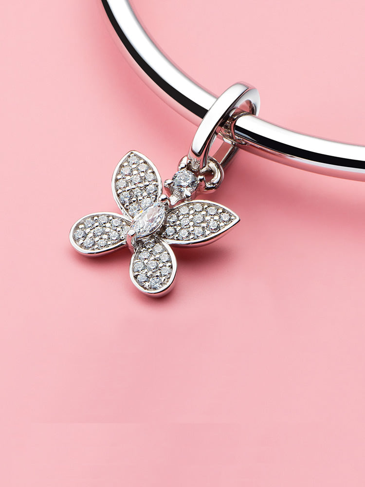 Sparkling butterfly charm bracelet styling