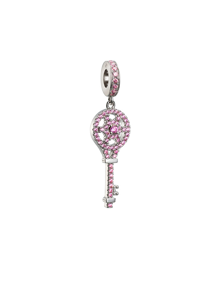 Pink Key 925 sterling silver charm by ATHENAIE