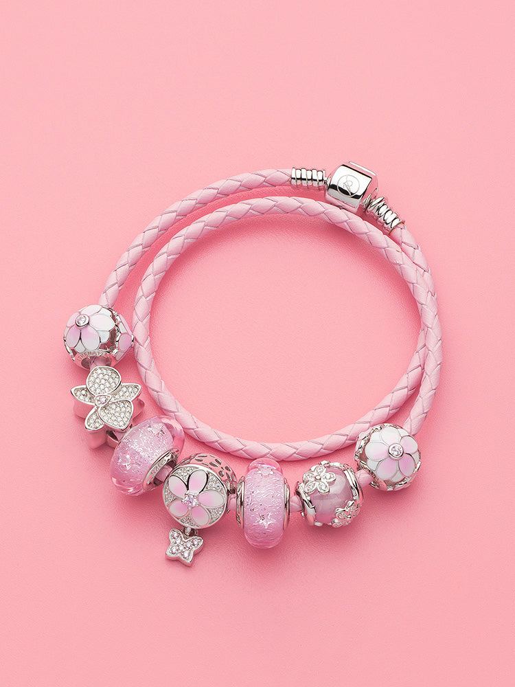 Star Murano glass charm bead bracelet styling by ATHENAIE