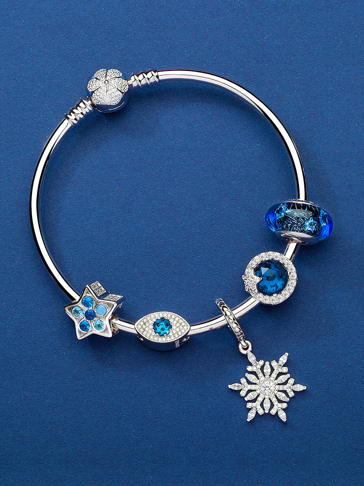 Star murano glass charm bracelet styling