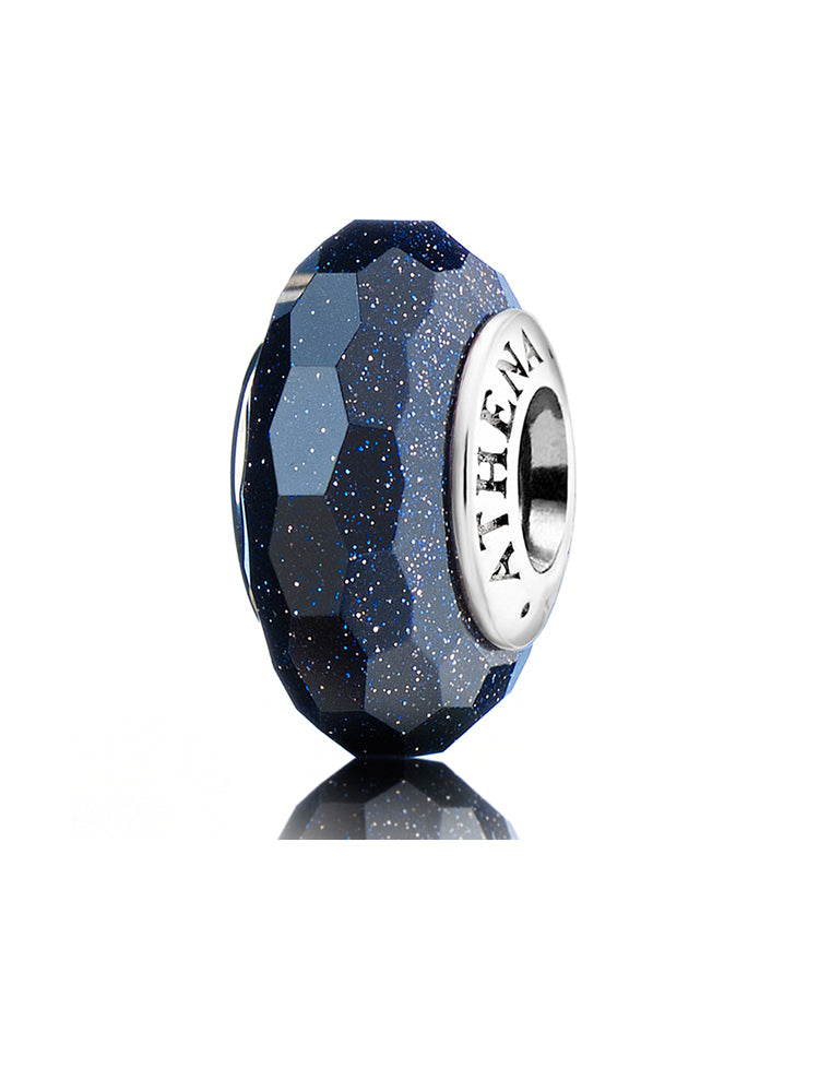 Stardust facets murano glass charm with 925 sterling silver core by ATHENAIE