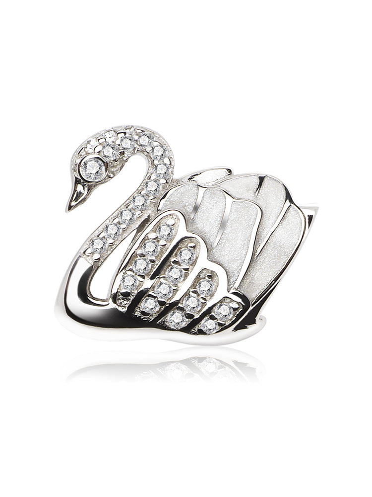 Swan Lake charm bead in 925 sterling silver by ATHENAIE