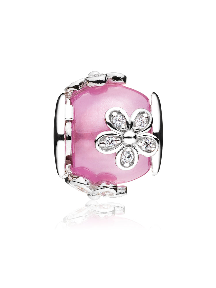 Sweet blossom magnolia charm bead front view by ATHENAIE