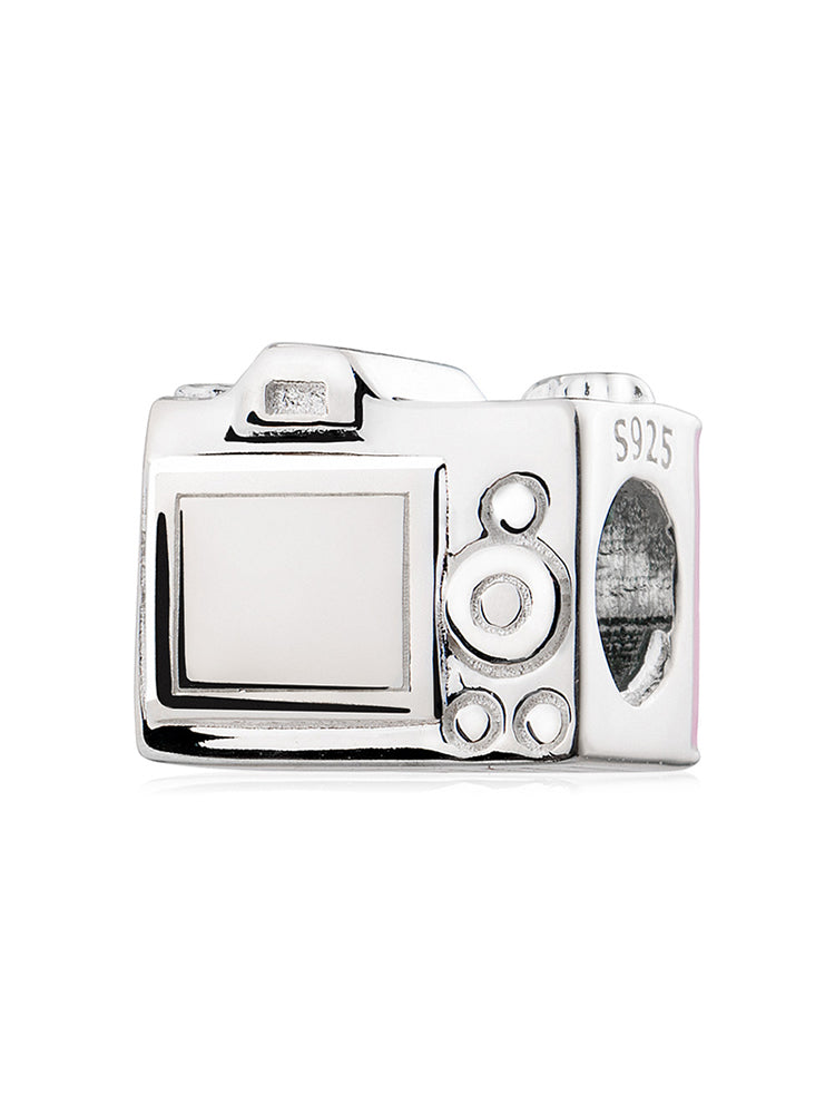 Back view of Sweet Snapshot sterling silver camera charm bead