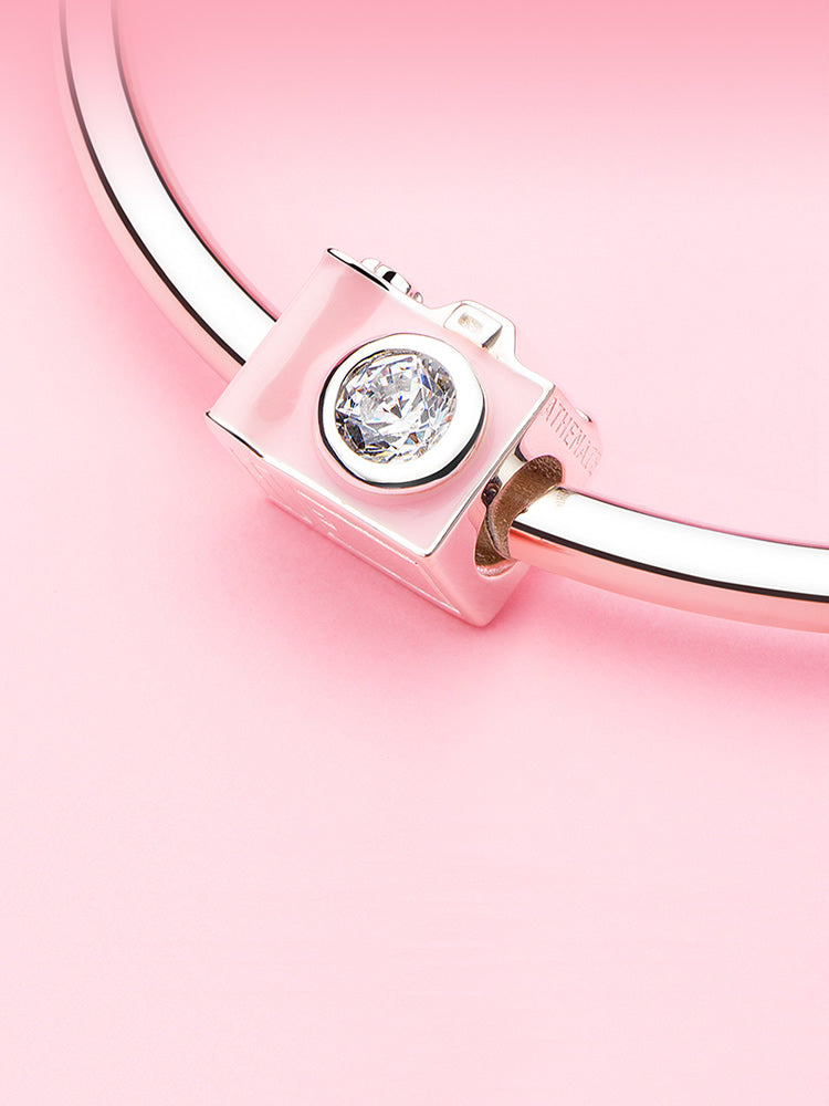 Sweet Snapshot camera charm bead in bracelet scene styling