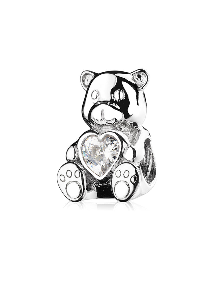 Sweetheart teddy bear charm bead cute animal jewelry